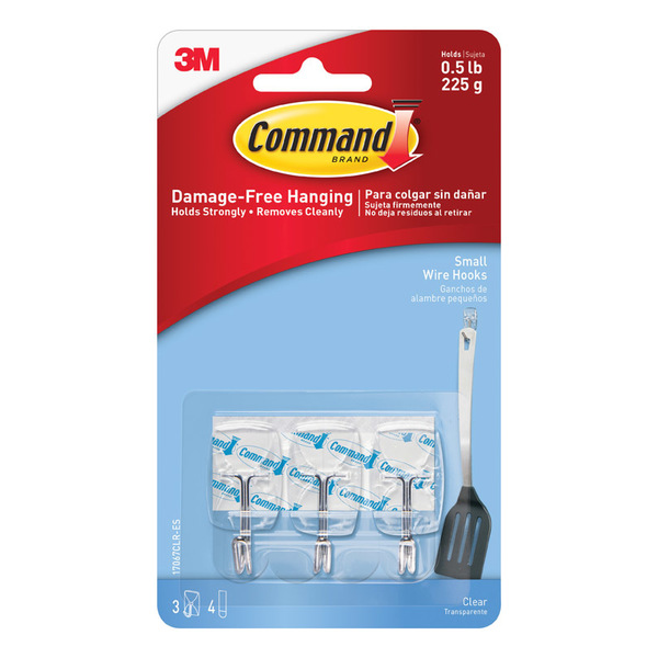 Command HOOKS WIRE SMALL CLR3PK 17067CLR